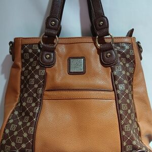 Jose Hess Tan & Brown Shoulder Tote Bag